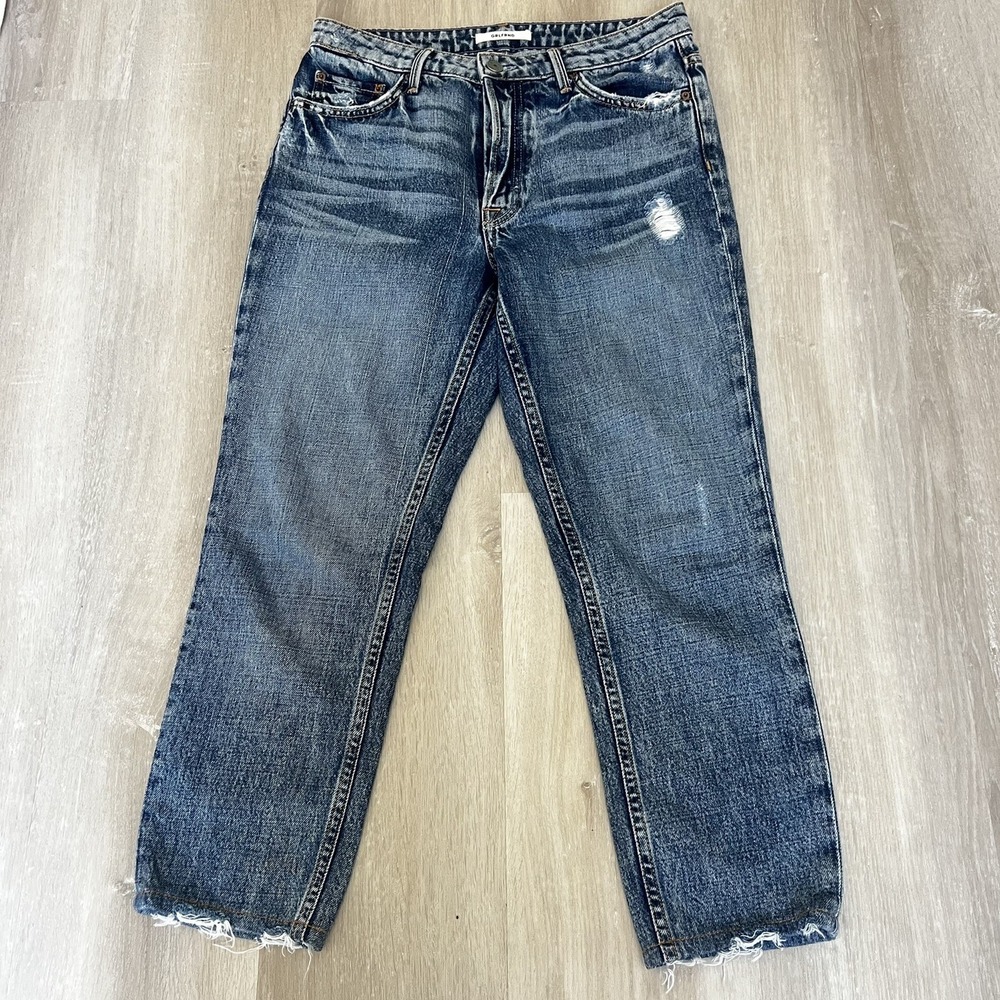 GRLFRND By Revolve Kiara Tomboy Button Fly Distressed‎ Jean size 26